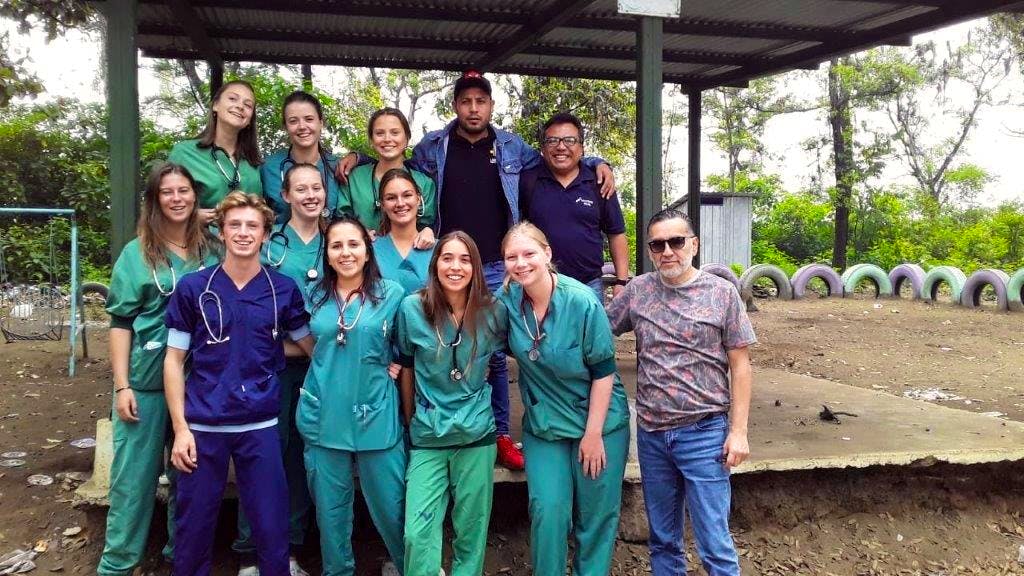 volunteers with patient