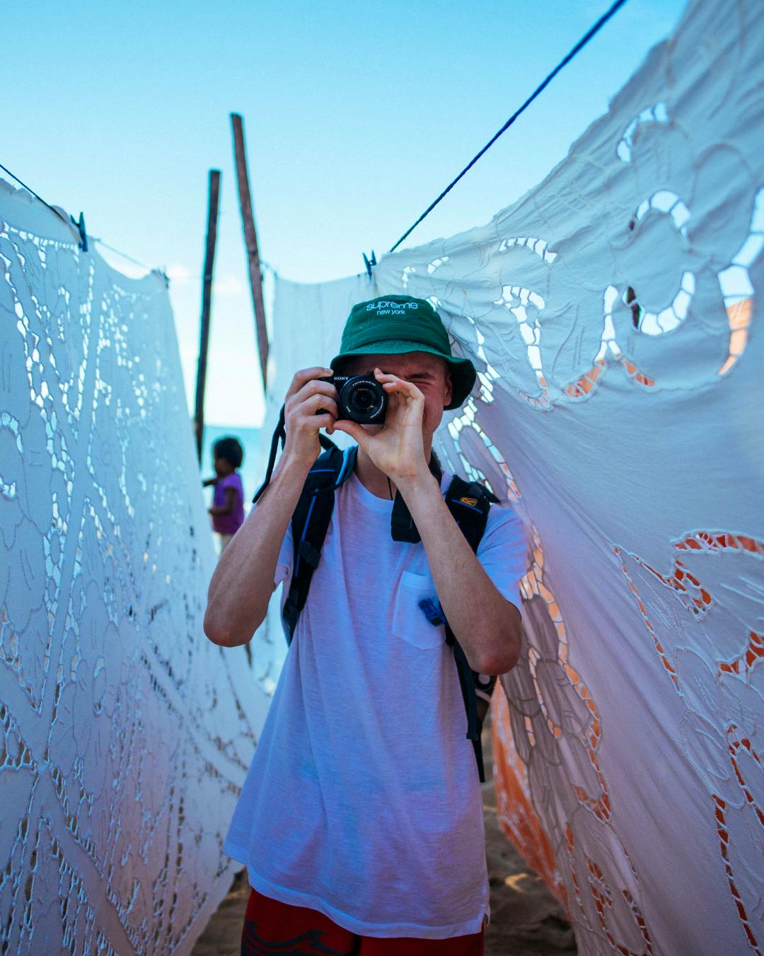 Volunteer Capturing the Action