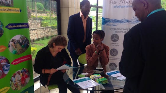 Our volunteers Joy Munezero and Leonie Zeuner during the World Science Day held at Kibuye, south west side of Rwanda