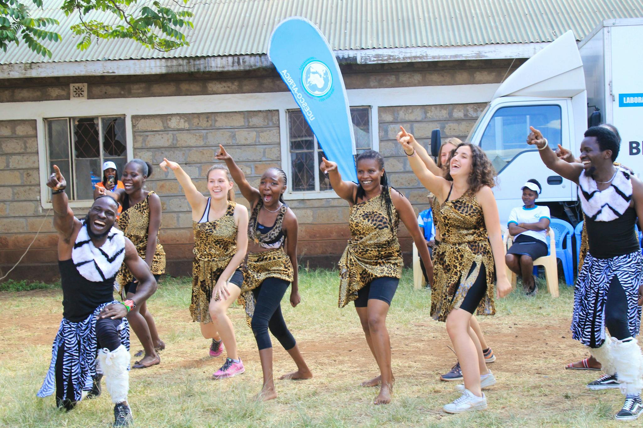 UCESCO volunteers setting up for shooting 