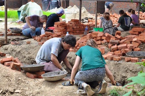  Construction in village