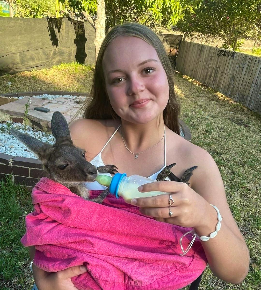 Breakfast feeding and cuddles. 