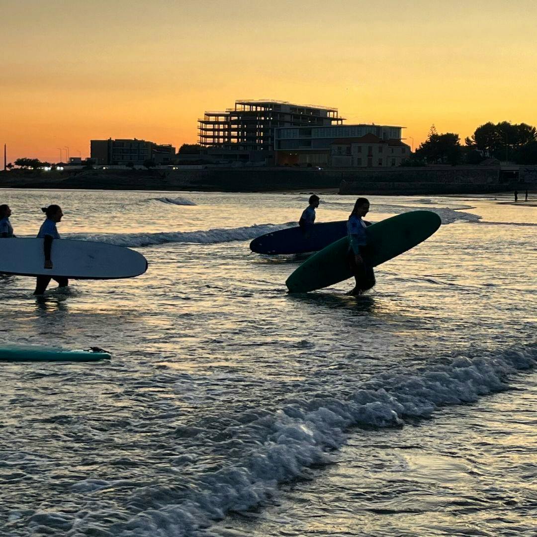 Sunset surfing