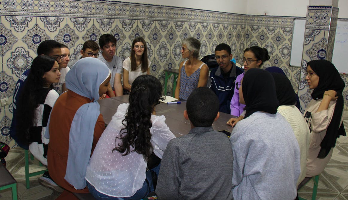 Our Volunteer at her teaching class. 