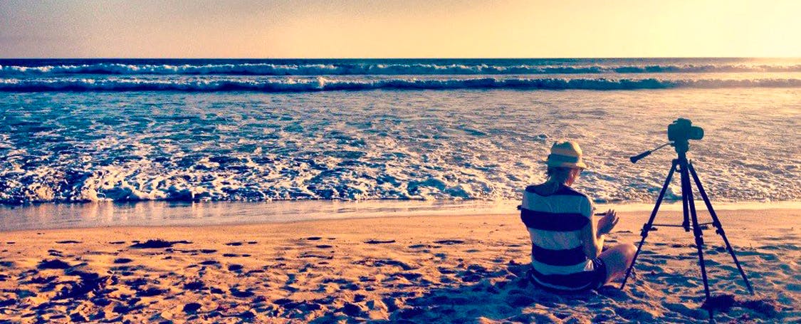Photography on the beach in the Galapagos