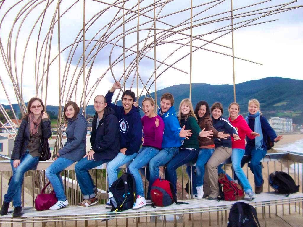 Volunteers teaching kids