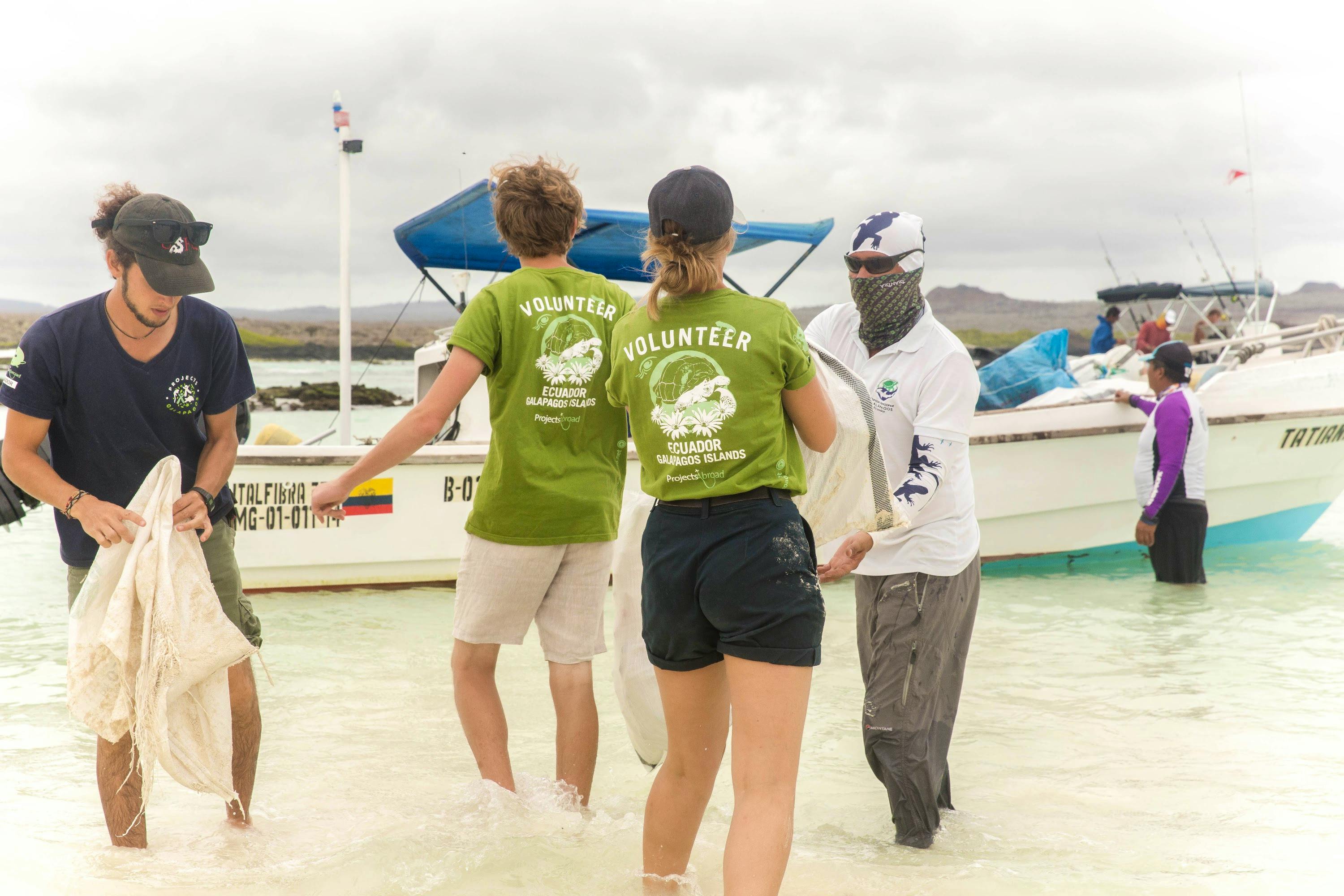 Participants taking part on a beach clean-up. 
