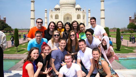 Volunteers visiting Taj